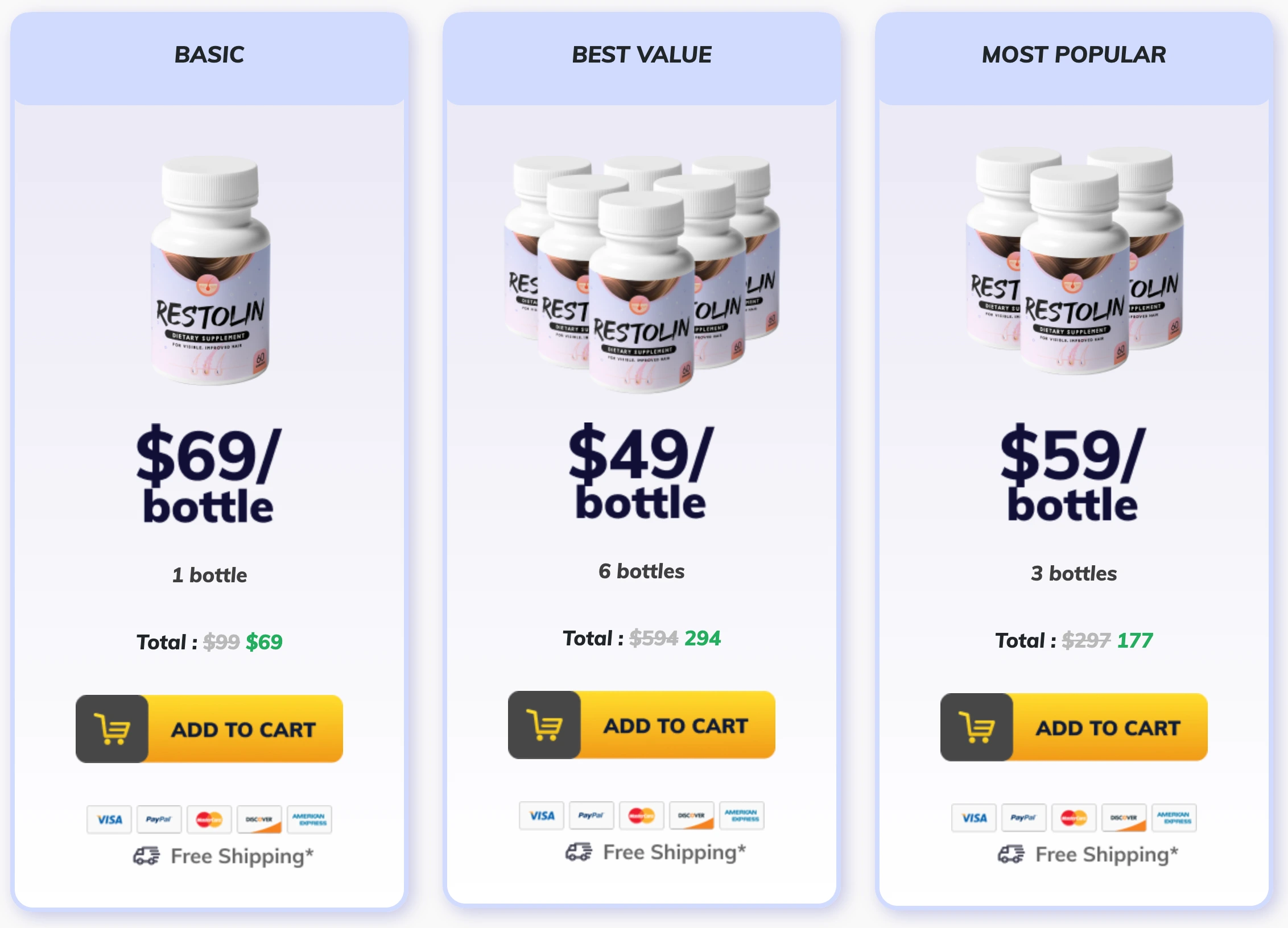 Restolin pricing and discount offer